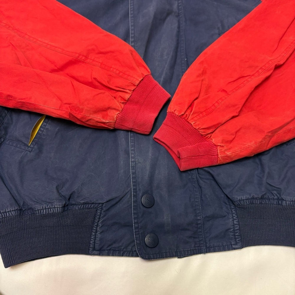 Vintage 90s Nautica Men’s Medium Tricolor Hooded Jacket Colour Block 100% Cotton - Picture 4 of 14